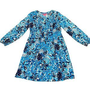 Lilly Pulitzer Seana Chilly Lilly Dress Resort White Mermazing Size Small UPF50